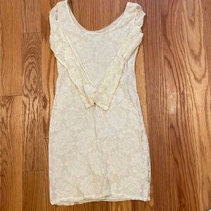 Hollister Form Fitting White Lace Dress